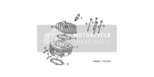 Honda SGX50S 1999 Cylinder/Cylinder Head for a 1999 Honda SGX50S